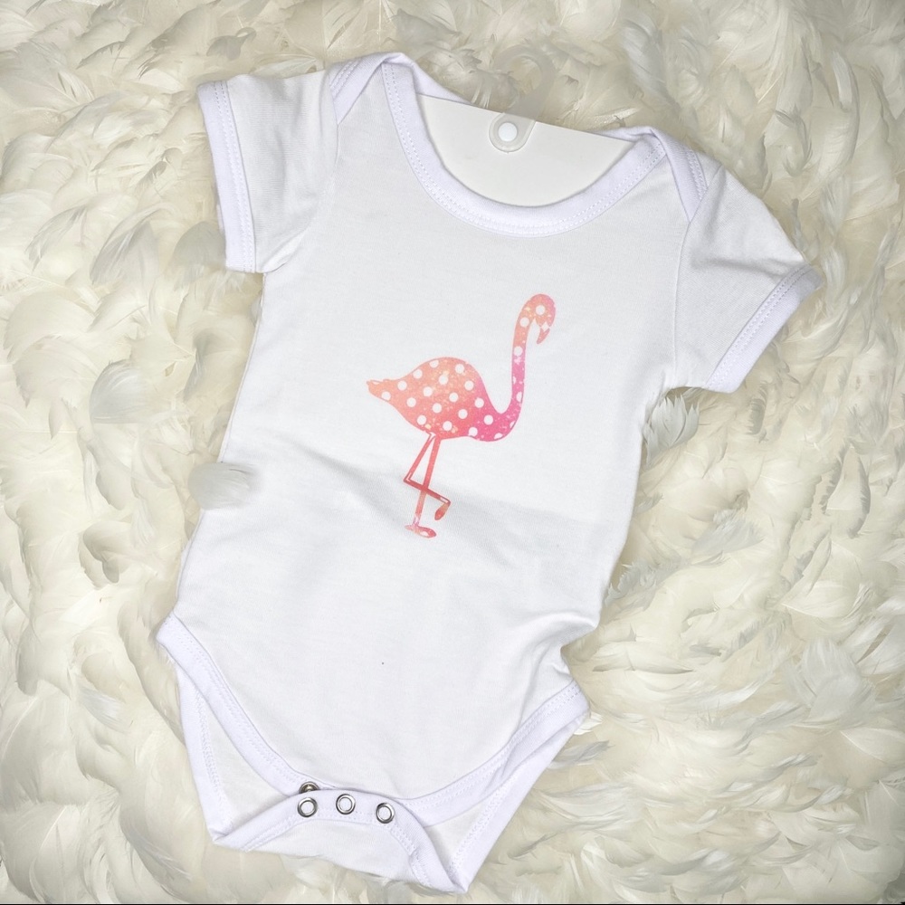 Baby Onsie Spotted Flamingo Graphic Size 3-6mo